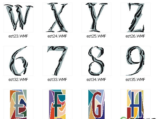 108种英文图案符号 0