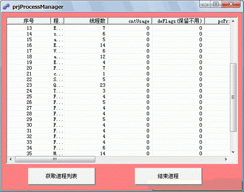 prjProcessManager(进程管理器) v3.4 绿色版_支持批量结束任务0