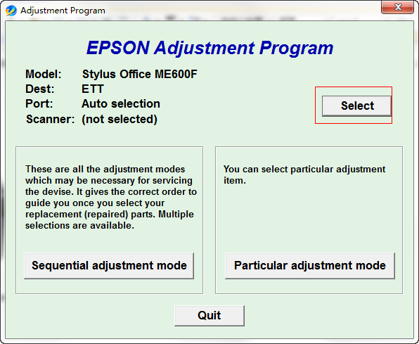 epson 600f清零软件