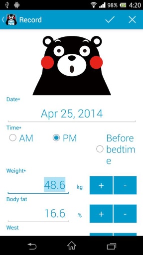 熊本熊体重管理(Kumamon Weight) v1.1.2 安卓版1