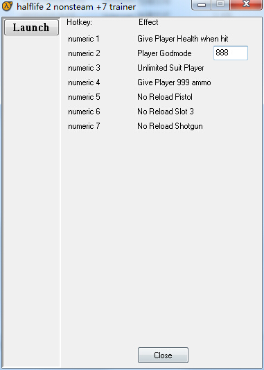 半条命2STEAM版九项修改器 绿色版0