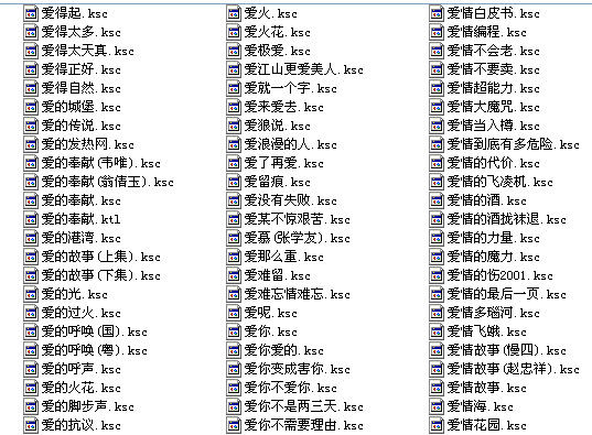 KSC卡拉OK字幕歌词 共6500个0
