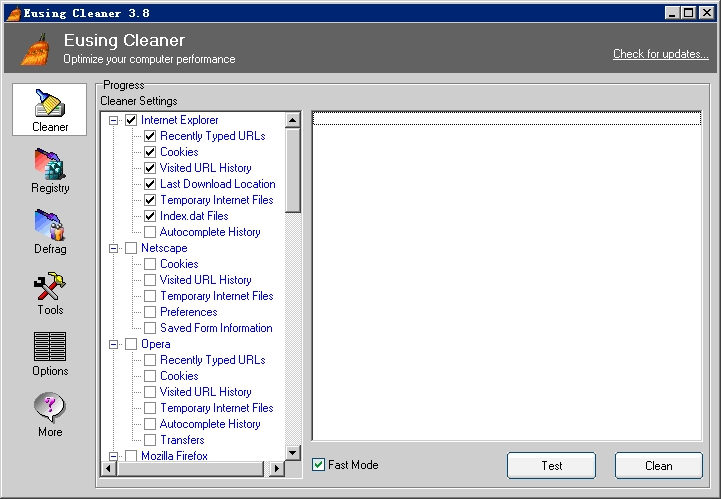 Eusing Free Registry Cleaner(注册表清理工具) V4.6 绿色版0