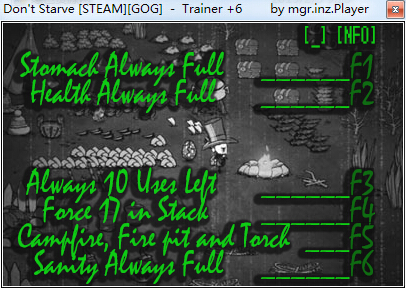 饥荒内置修改器 绿色版_适用于STEAM、GoG0
