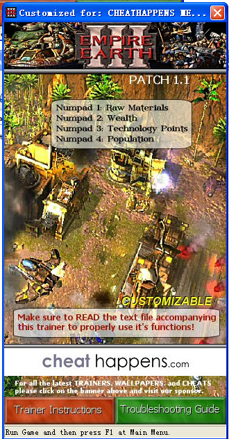 地球帝国3四项属性修改器 v1.1 绿色版_支持人口修改0