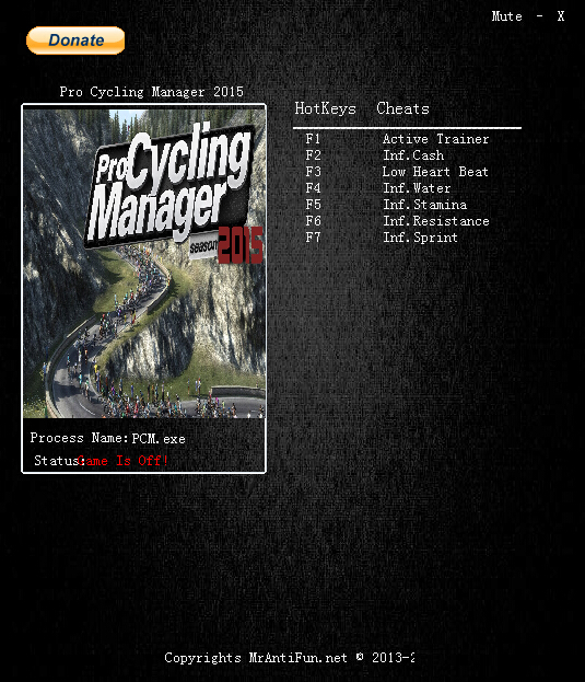 职业自行车队经理2015六项修改器 v1.2.0 MrAntiFun版0