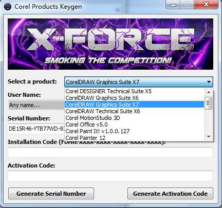 adobe coreldraw通用注册机 v1.1 绿色版0
