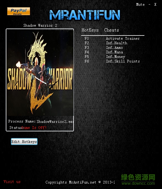 影子武士2五项修改器 v1.1.0 绿色免费版0