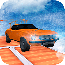 不可能的汽车轨道行驶游戏