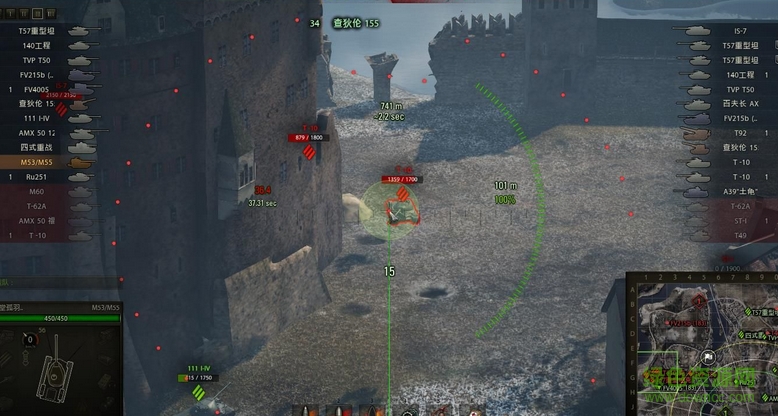 坦克世界9.14G键火炮抛物线视觉插件 覆盖版0