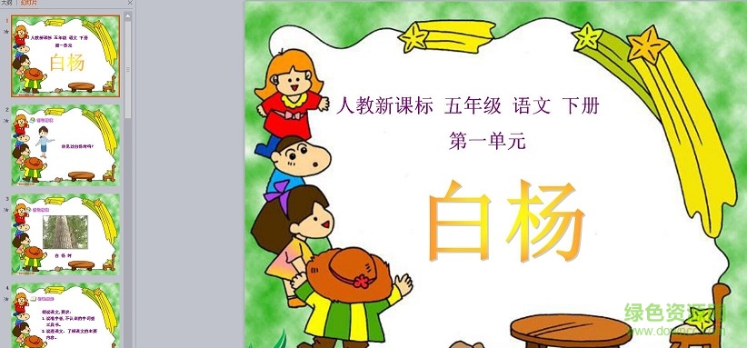 白杨ppt课件完美版 0