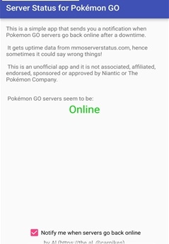 pokemon go服务器状态手机版(server status for pokemon go) v1.1 安卓版1