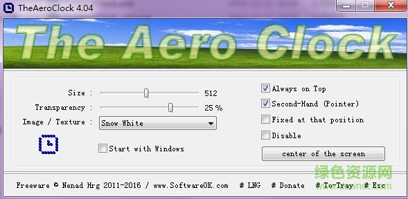 TheAeroClock(透明桌面时钟) v4.04 绿色版0