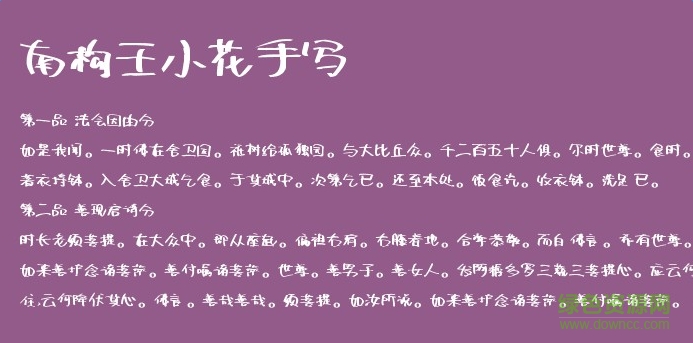 南构王小花手写ttf常规 0