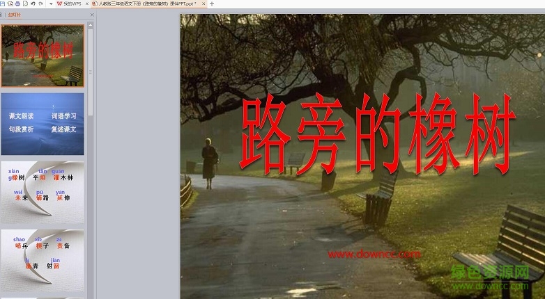 人教版8路旁的橡树ppt 免费版0