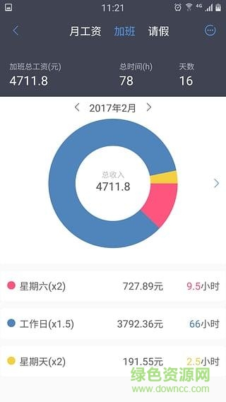 开心加班管家(个人手机记工软件) v3.3.0 官方安卓版0