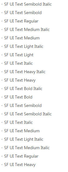 sfuitext 家族字体 mac版 1