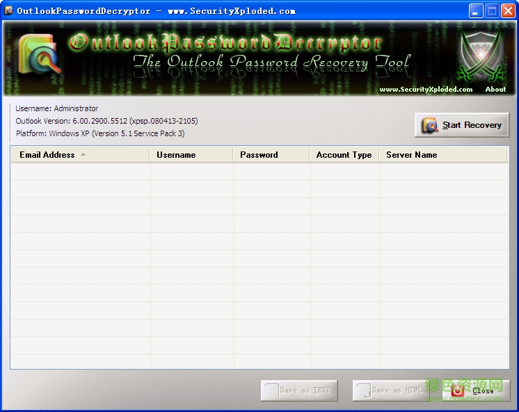 outlook密码恢复工具 v5.1 绿色免费版0