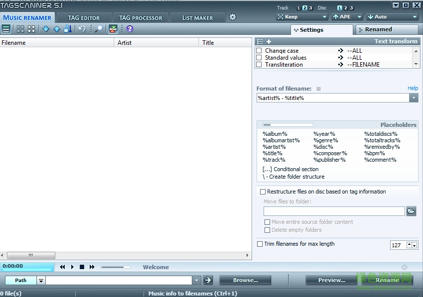 TagScanner(mp3标签批量修改器) v6.1.7 绿色免费版0