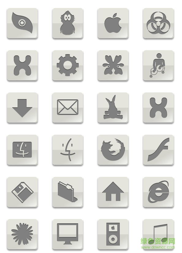灰色苹果桌面图标素材 0