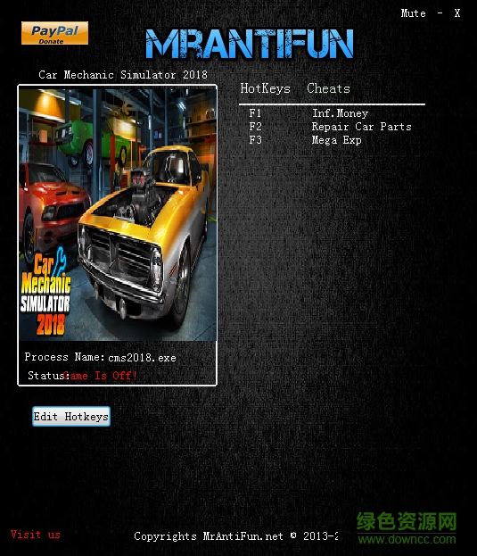 汽车修理工2018三项修改器 v1.0 通用版0