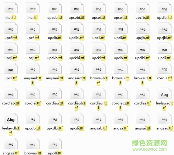 泰语字体包(15款) 标准字体版1