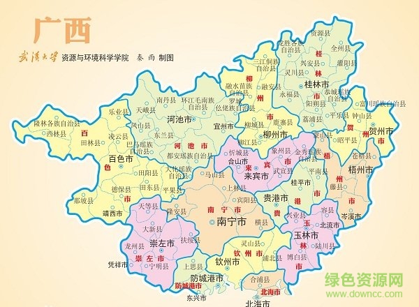 中国广西地图全图高清版 广西地图全图高清版大图