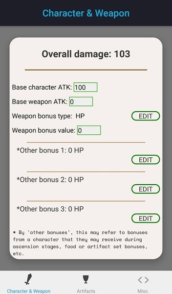 原神伤害计算器手机版(Genshin Damage Calculator) v1.1.0 安卓最新版0