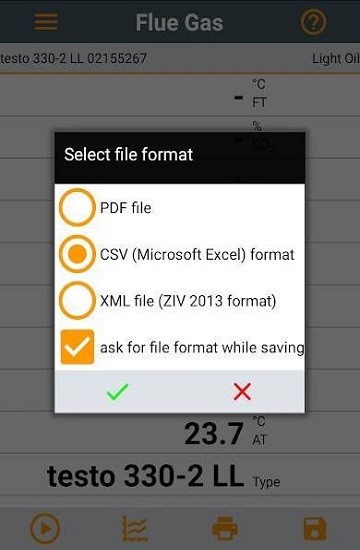 testo combustion app(烟气分析仪) v2.08 安卓版2