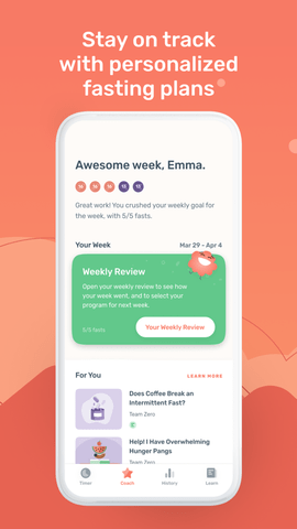 zero fasting tracker(禁食减肥app) v2.13.4 安卓版1