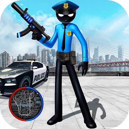 美国警察火柴人绳索英雄