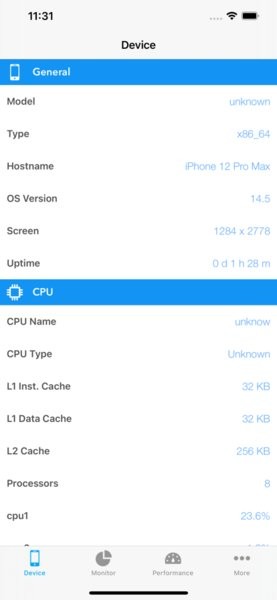 CPU DasherX苹果免费版(cpu z) v1.0.3 iphone版0